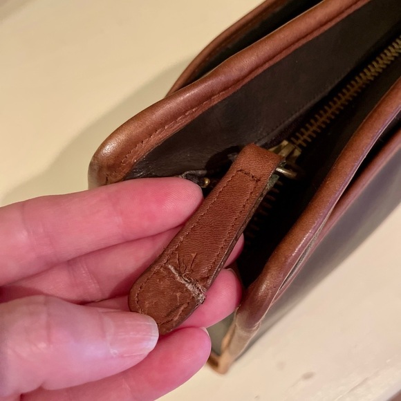 Coach Vintage Swagger Spectator Bag Purse Black Tabac Tan Piping Leather Classic - Picture 6 of 14